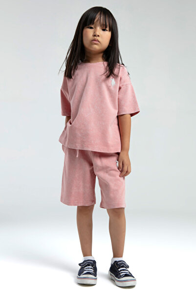 U.S. Polo Assn. Розов комплект Бермуди за момиче