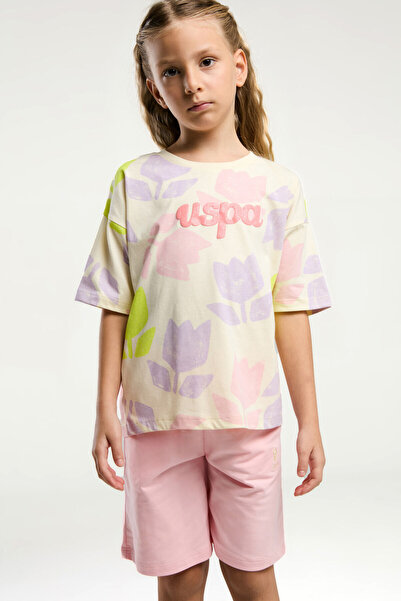 U.S. Polo Assn. U.S. Polo Assn žuti bermuda set za devojčice