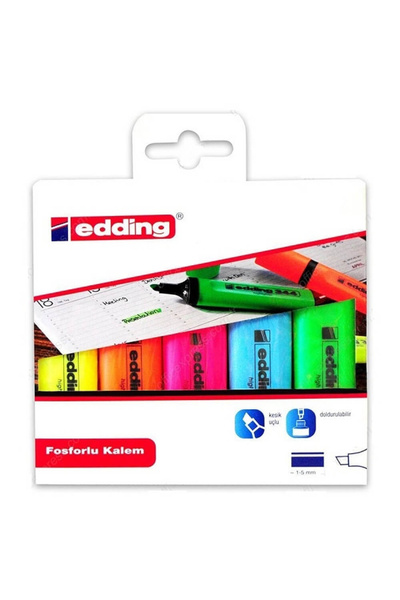 Edding مجموعة أقلام تحديد 5 قطع قابلة لإعادة التعبئة 344