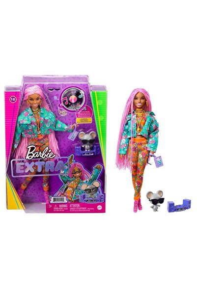 Barbie Extra - Pembe Örgü Saçlı Bebek GXF09