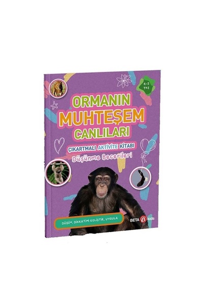 Beta Kids كتاب أنشطة مخلوقات الغابة المذهلة مع الملصقات