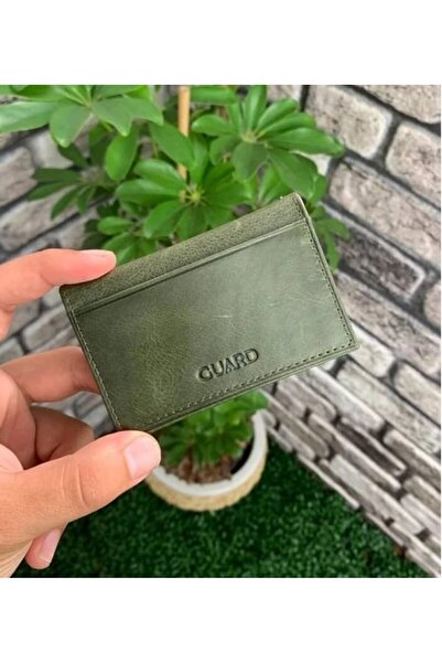 MONSTRADA محفظة صغيرة من الجلد الطبيعي باللون الأخضر - حامل بطاقة