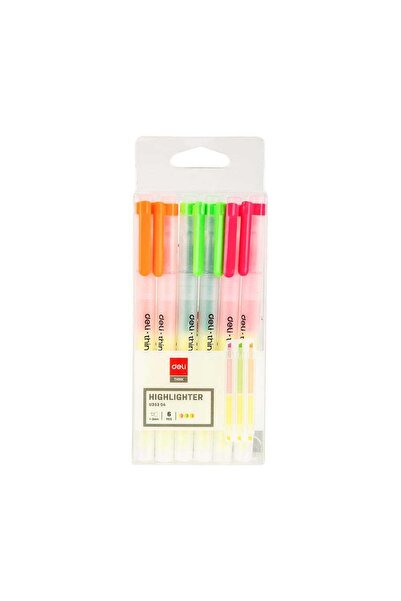 Deli Double Sided 6-Piece Highlighter U35304