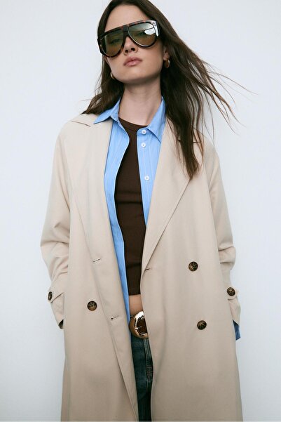 Stradivarius Long flowing trench coat