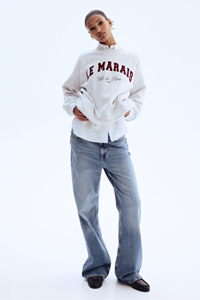 H&M Yazı Motifli Sweatshirt