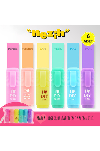 Genel Markalar 6 Renk Mini Pastel Işaretleme Kalemi F.k