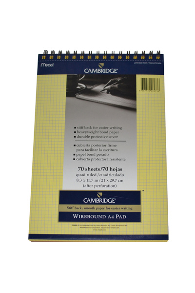 Mead Cambridge A4 Bloknot Kareli 70 Yaprak Sarı