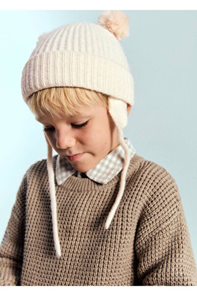 MANGO Baby Ponponlu Örgü Şapka