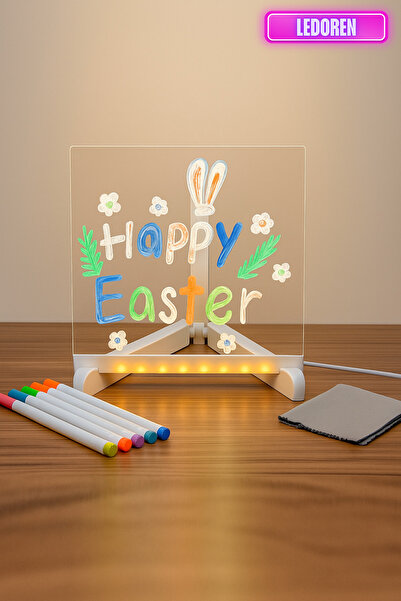 L'eDoren Js-01 Akrilik Lüminesan Işıklı Yazı Tablet | LED | 20X30cm | USB Bağlantı | Neon Kalem | Silinebilir