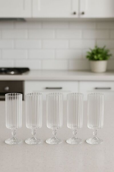 Porselen Diyarı Set of 6 Elegant Coffee Side Glasses 120 ml