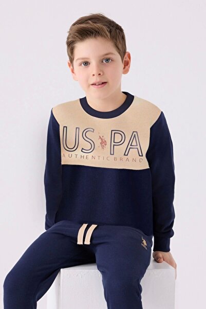 U.S. Polo Assn. Fiú tréningruha szett - bézs