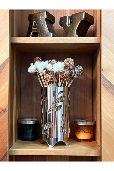 ZenSS 304 Paslanmaz Çelik Dekoratif Vazo – 20 cm Boy, 11 cm Çap