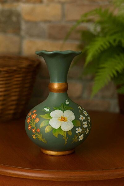 Sarisa Vază decorativă din ceramică pictată manual 15 cm (1 bucată)