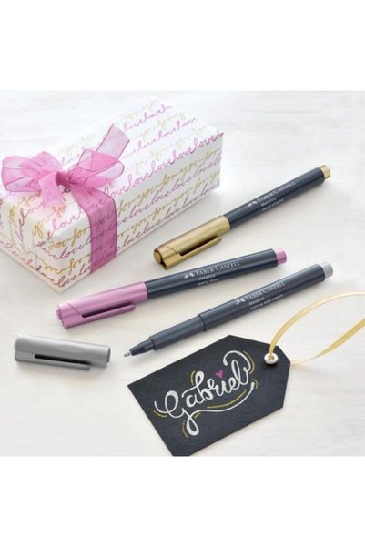 Faber Castell قلم ذو طرف سميك معدني M لون التوت الأسود