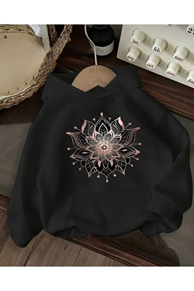 FUFLUNS Lotus Printed Oversized Unisex Women/Men Hoodie Sweatshirt