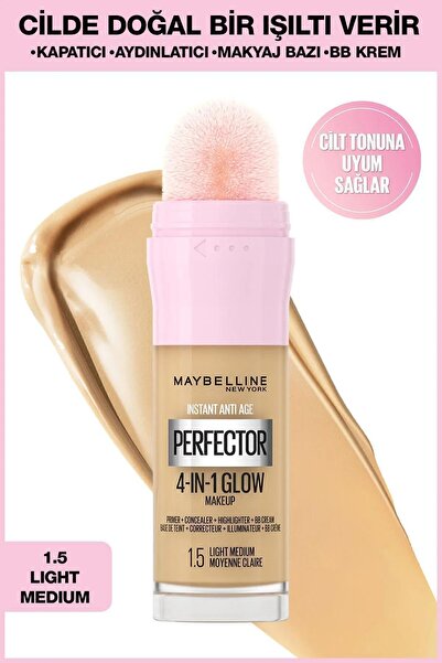 Maybelline New York Instant Perfector Glow 4 Etki 1 Arada Fondöten- 1.5 Light...