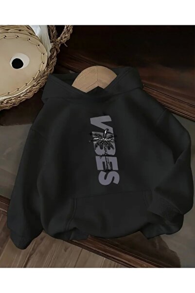 FUFLUNS Vibes Printed Oversize Unisex Women/Men Hooded Sweatshirt