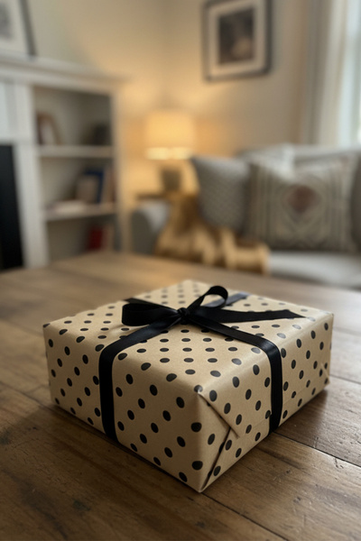 OLİ Art Kraft Black Polka Dot Wrapping Paper 10 Pieces 70X100Cm Gift Packaging Gift Paper Flower Paper