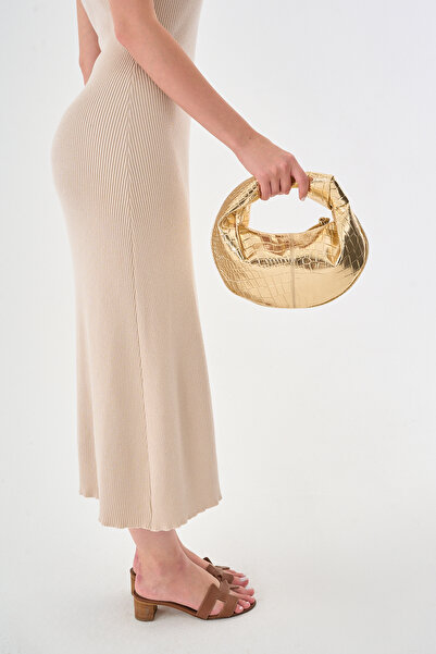 Çantacımstore Geantă de mână Mini Jordie pentru femei Croco Gold