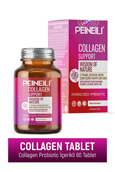 PEINEILI Collagen Support Hidrolize Collagen Selenyum, Biotin, Probiotic İçer...