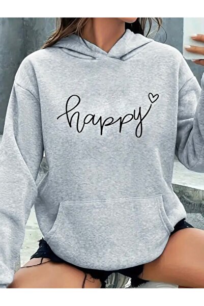 FUFLUNS ΦΟύτερ με κουκούλα HAPPY PRINTED OVERSIZE UNISEX