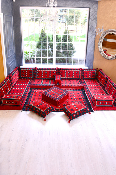 BAKIRÖZÜ HOME Şark Köşesi Takımı Konsepti Yemen Modeli Koltuk Takımı Sünger D...