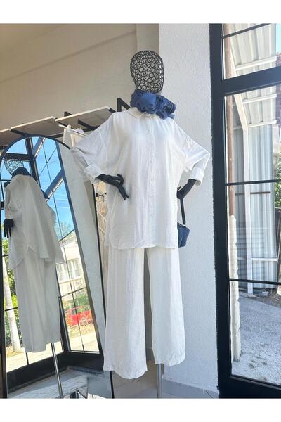 İkoll Taşlı Takım Beyaz