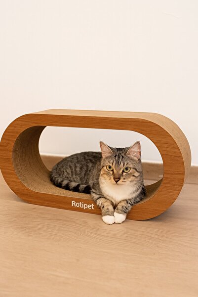 Rotipet Theta Cardboard Cat Scratching Walnut Large
