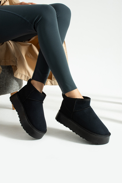 ALTUVATEKS Kadın Klasik Mini Bot İçi Kürklü