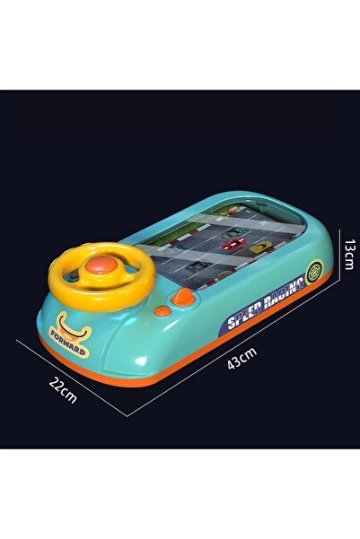 REZZOSS لعبة عجلة قيادة موسيقية للأطفال، لعبة سباق سيارات محاكاة للأطفال الصغار مع صوت، لون أخضر