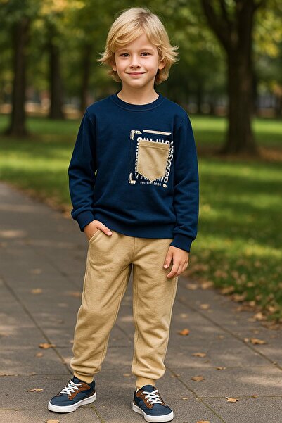 Yalçınoğlu Kids Boy's Cotton 2 Thread Bottom and Top Set | 4-12 Years Old I Daily Use I Comfortable Sports Combination