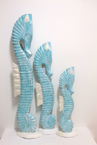 BARC DEKORATİF AHŞAP DENİZ ATI 3'lü 100-80-60 cm WOOD