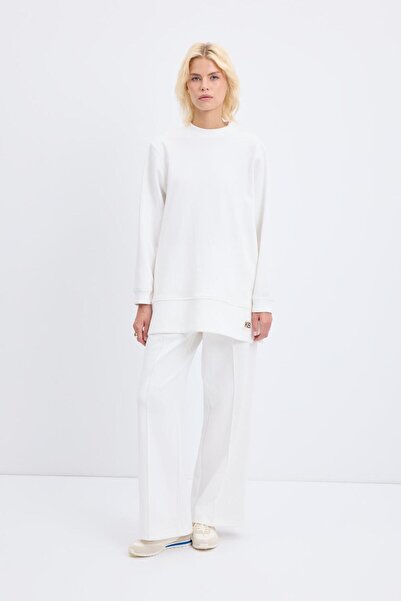 KADRİYE BAŞTÜRK Hanorac oversize cu fante laterale Ecru