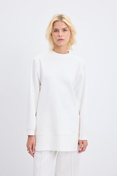 KADRİYE BAŞTÜRK Hanorac oversize cu fante laterale Ecru