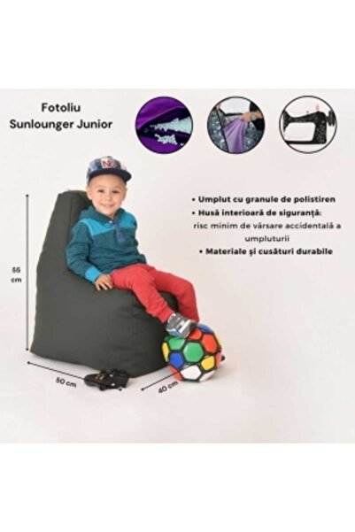 Pufrelax Sunlounger Junior Chair, Eco-leather Material - Nude