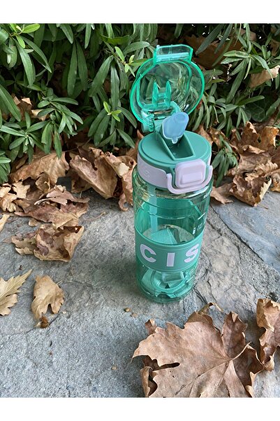 MUBX Motivasyon Matarası Şeffaf 800ml Suluk Su Şişesi Spor Matarası BPA İçermaz (Askılı)