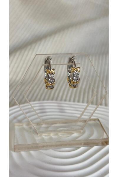 bijoux uniques Steel Stone Ring Double Color Earrings