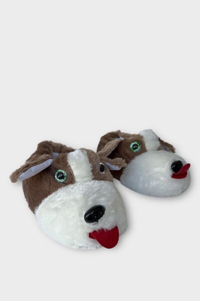 Liger Unisex Glass-Eyed Winter Warm Slippers Vi̇zon
