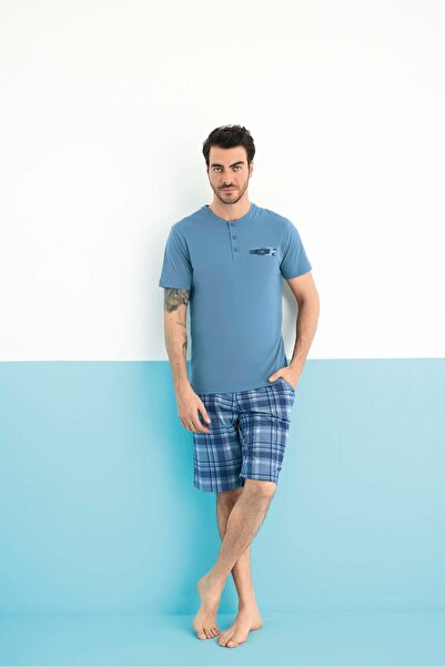 Aydoğan ΣΕΤ ΑΝΔΡΙΚΟ ΣΟΡΤΣ ΜΕ ΜΠΛΕ ΚΟΡΔΟΝΙΑ ΚΑΙ ΚΑΡΟΥΜΕΝΟ ΚΑΤΩ Μέρος