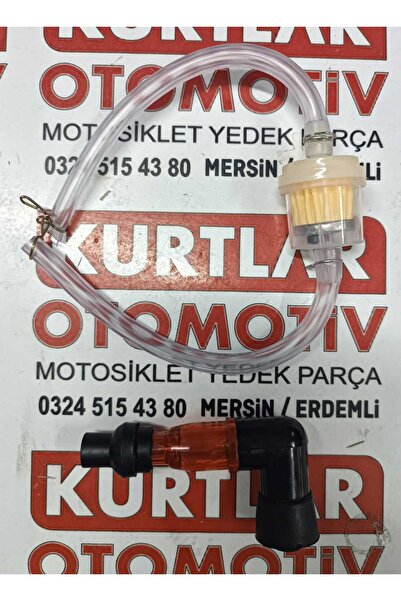MTO Kırmızı Buji Başlığı + Beyaz Hortumlu Benzin Filtresi Takım