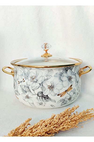 EBRULİEMAYE Yusufcuk Enamel Lux Pot 5 Liters 24 cm Milk Yogurt Casserole Pot