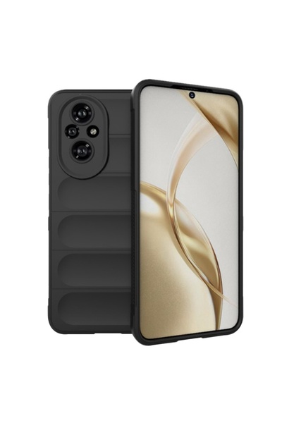 SKYDDAR INNOVATION Case for Honor 200, Magic Shield, Silicon Mat, sticker set, Black
