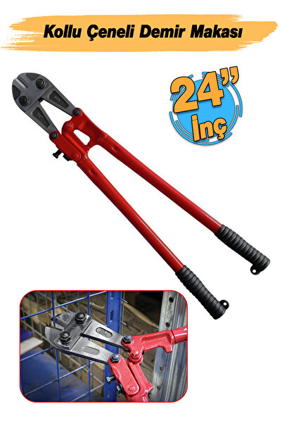 Badem10 (24'') Kollu Çeneli Kupplon Demir Kesme Makası Çubuk İnşaat Demiri Teli Metal Kesim Makası CR-V