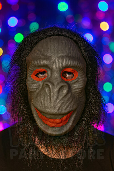 Huzur Party Store 24x24 Cm Saçlı Goril Maske Sünger Yapılı Plastik Cadılar Ba...