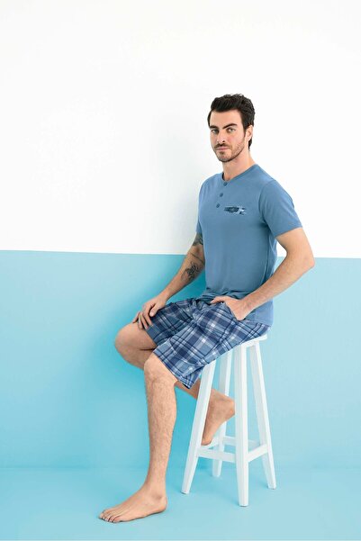 Aydoğan ΣΕΤ ΑΝΔΡΙΚΟ ΣΟΡΤΣ ΜΕ ΜΠΛΕ ΚΟΡΔΟΝΙΑ ΚΑΙ ΚΑΡΟΥΜΕΝΟ ΚΑΤΩ Μέρος