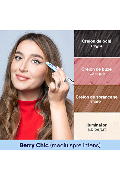 Bloom 4-in-1 Pen Blu makeup pencil in Rouge Chic shade and makeup remover sticks