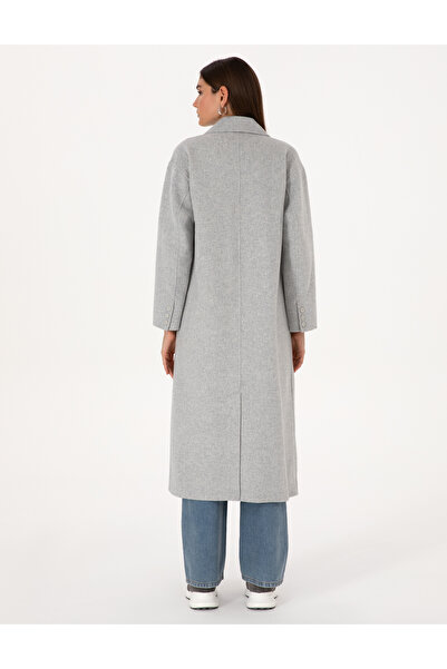 Pierre Cardin Light Gray Melange Cashmere Coat 50308929-Vr091