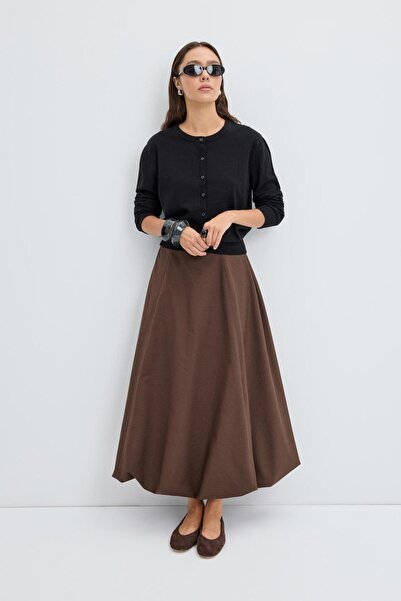 KADRİYE BAŞTÜRK Round Neck Buttoned Knitwear Cardigan Black