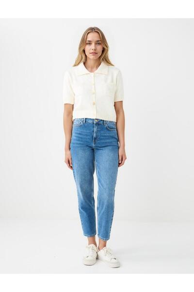 Jimmy Key Ecru Shirt Collar Short Sleeve Knitwear Cardigan