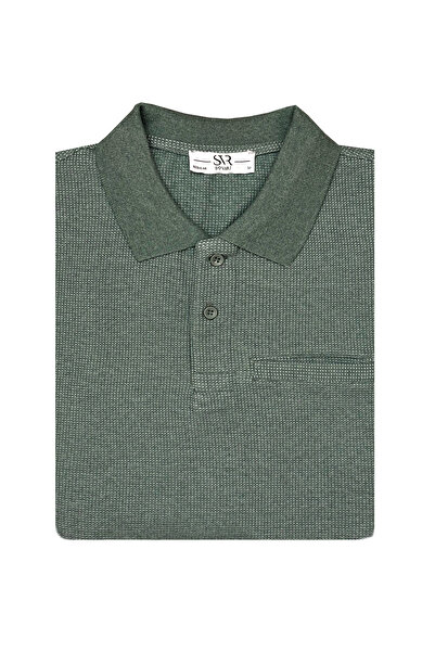 SÜVARİ Άνετο πουλόβερ με λαιμόκοψη πόλο με μακρυμάνικο χακί πράσινο σχέδιο με τσέπες